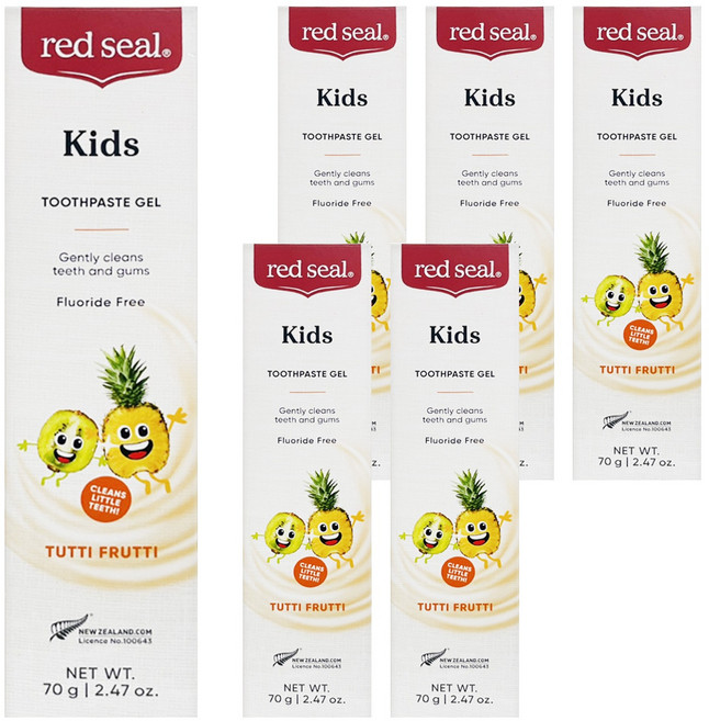 red seal 紅印 無氟兒童牙膏, 70g, 6條