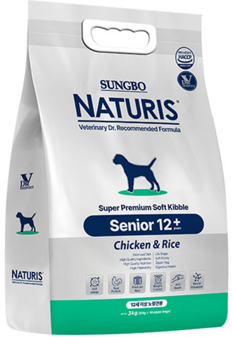 네츄리스 시니어 강아지 소프트사료, 닭, 3kg, 1개