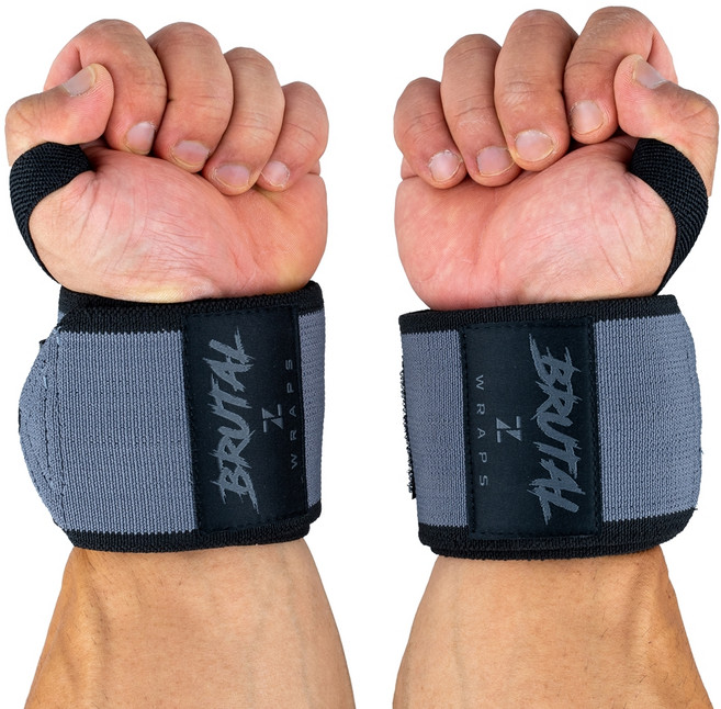 제로투히어로 파워리프팅 브루탈 리스트랩 손목보호대, 2개, GREY