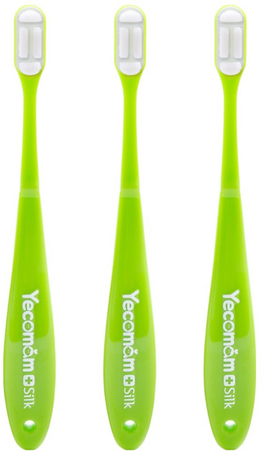 예꼬맘 실크 칫솔 어린이용 2단계, 그린, 1개입, 3개