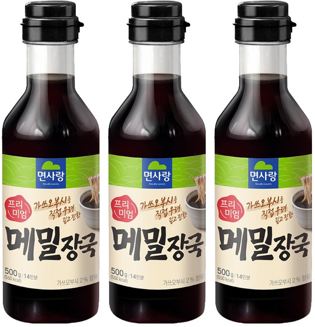 면사랑 프리미엄 메밀장국, 500ml, 3개