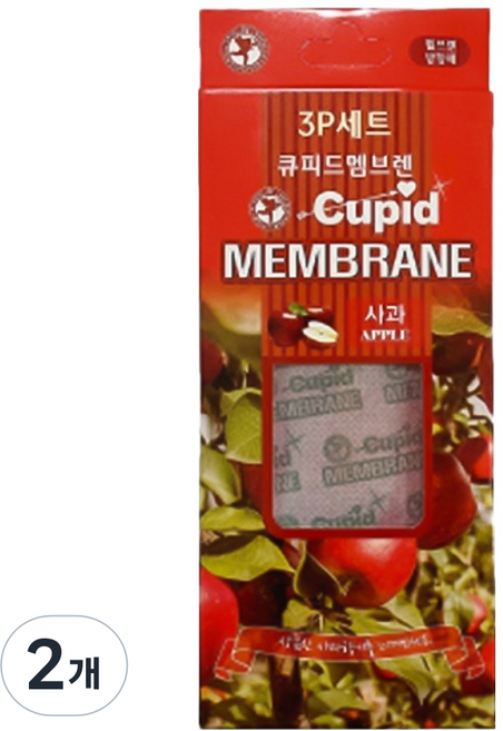 큐피트 멤브렌 차량용 실내 방향제 3p, 사과, 2개