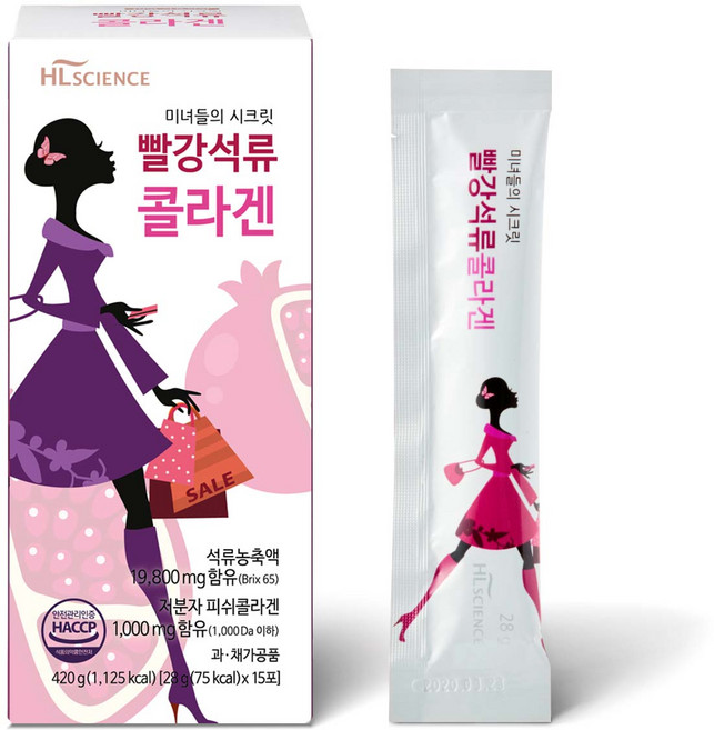 에이치엘사이언스 미녀들의 시크릿 빨강석류 콜라겐 15p, 420g, 1개