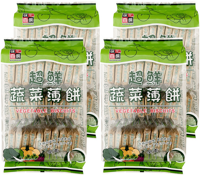 AJI OKASHI 味覺百撰 超鮮蔬菜薄餅 鹹香酥脆 健康美味, 300g, 4袋