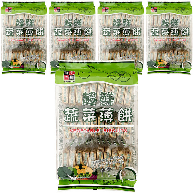 AJI OKASHI 味覺百撰 超鮮蔬菜薄餅 鹹香酥脆 健康美味, 300g, 5袋