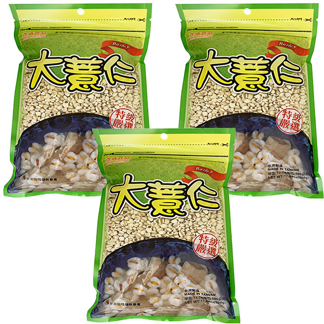 CHI-SHENG 耆盛食品 大薏仁, 500g, 3包