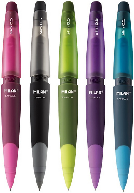 MILAN CAPSULE 繽紛果凍自動鉛筆 HB 顏色隨機, 0.5mm, 5支