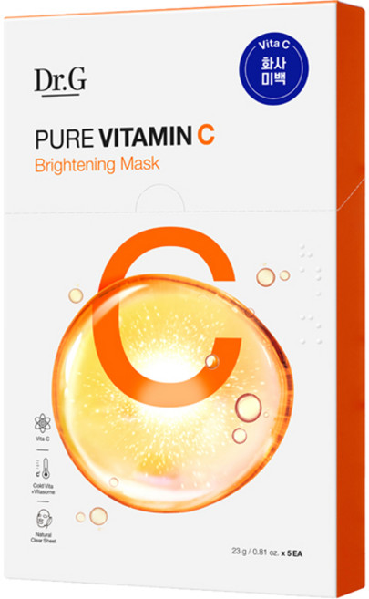 닥터지 퓨어 비타민 C 브라이트닝 마스크팩, 5개입, 1개