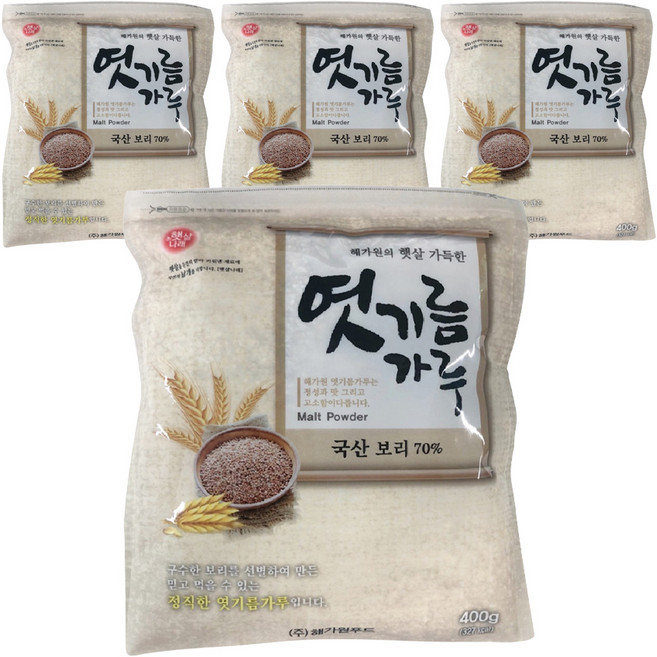 Haegawon 大麥麥芽粉, 4個, 400g