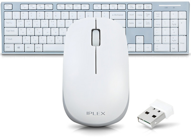 아이플렉스 무선 키보드 마우스 세트, RK-3000C, 화이트, 일반형