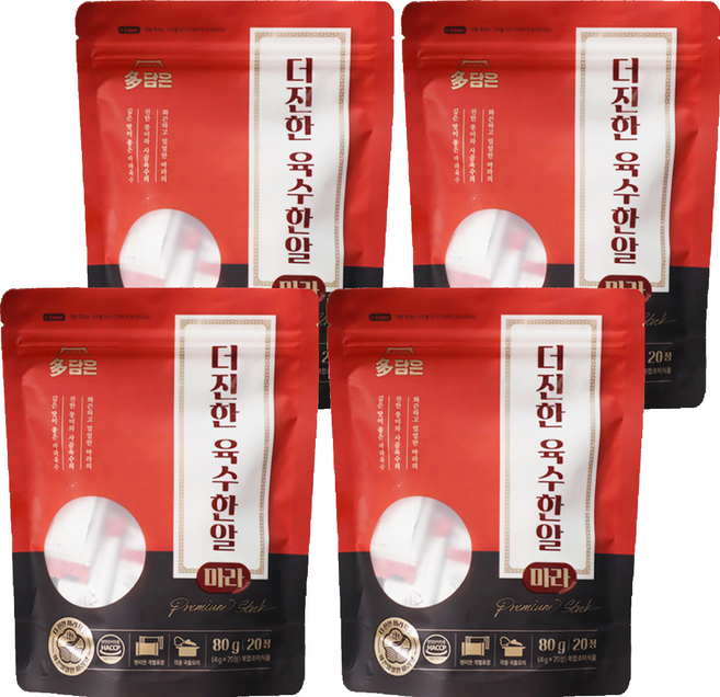 다담은 더진한 육수한알 마라맛 20p, 80g, 4개