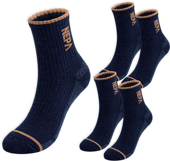 네파 하이브리드 쿠션 미들삭스 5켤레 세트, 네이비, 1세트