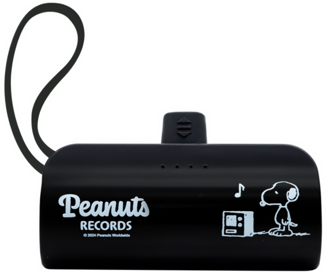 miWORKS 米沃 iCute 隨身行動電源 史努比款 5000mAh Lightning, SNPPB-2312-07-T, 黑色