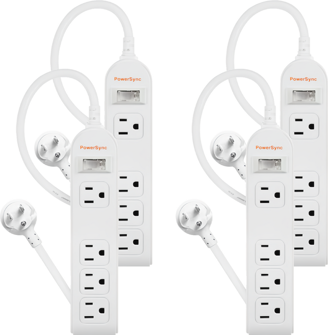 PowerSync 群加 防雷擊1開4插3P延長電源線 PWS-EEA1412 19.5 x 4.5 x 2.5cm x 1.2m 300g, 白色, 4個