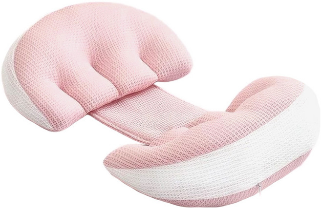 好眠貝殻枕 多功能U型托腹抱枕 送輔助枕 孕期緩解腰腹部壓力 產後可做哺乳枕使用 帶娃使用360度包圍防墜落 可拆解當作靠枕使用, 玫瑰粉