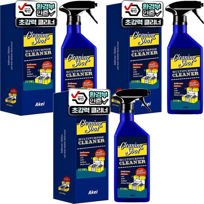 아케이 리빙 클리닝 샷 다목적세정제, 777ml, 3개