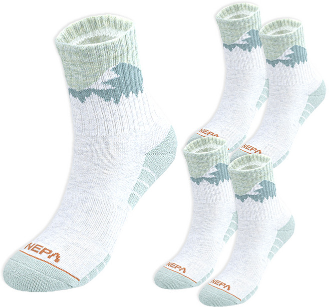 네파 여성용 마운틴 피크 쿠션 미들삭스 5켤레 세트, 민트, 1세트