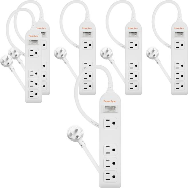 PowerSync 群加 防雷擊1開4插3P延長電源線 PWS-EEA1412 19.5 x 4.5 x 2.5cm x 1.2m 300g, 白色, 6個