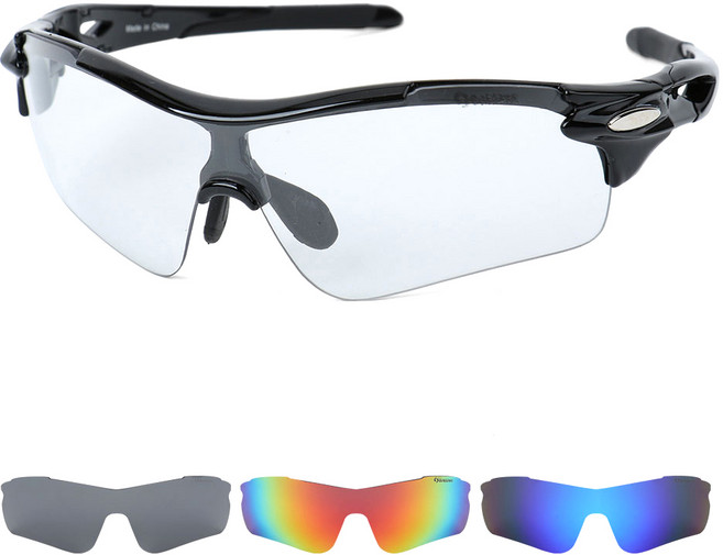 오클랜즈 프리미엄 편광 선글라스 변색렌즈 4종 세트 S54, 1블랙프레임, 1세트