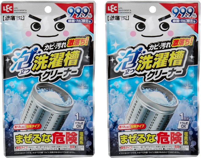 LEC 激落君濃密泡洗衣槽清潔劑 粉劑款, 2包, 120g