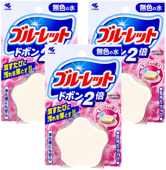 KOBAYASHI 小林製藥 BLUELET 星星馬桶球 無色皂香, 120g, 3個
