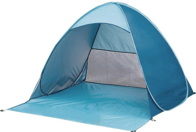 全自動免搭建簡易沙灘帳篷 887g, 沙灘帳篷 藍色 + 綠色 + 粉色, 1-3人