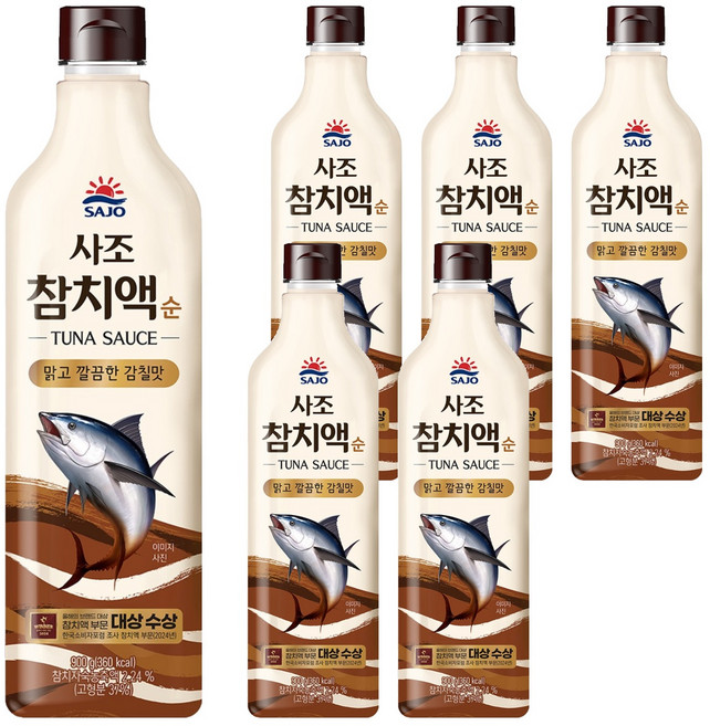 사조 참치액 순, 900g, 6개