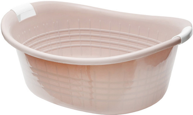 GINII 基尼 多功能加厚沐浴盆 4513 63.5 x 46.5 x 25.5cm 30L 1170g, 香頌粉色, 1個