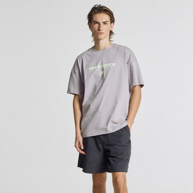 뉴발란스 남성용 유니 리니어 헤리티지 면 반팔 NBNEGB2003