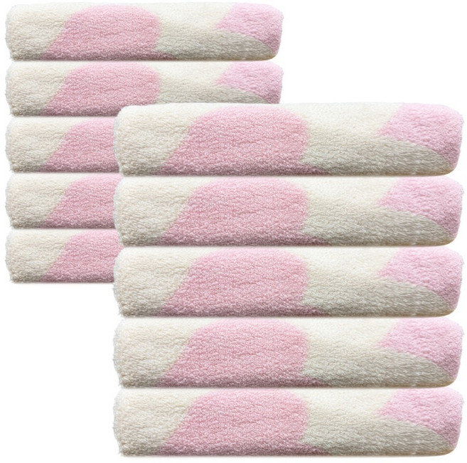 코튼하모니 패턴수건 200g 40수 코마사, 하트 캔디핑크, 10개