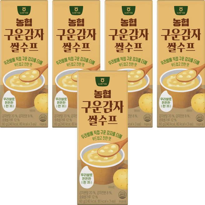 농협식품 구운감자 쌀수프, 60g, 5개