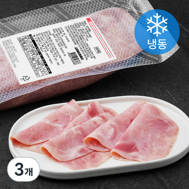 에쓰푸드 블랙라벨햄 (냉동), 1kg, 3개
