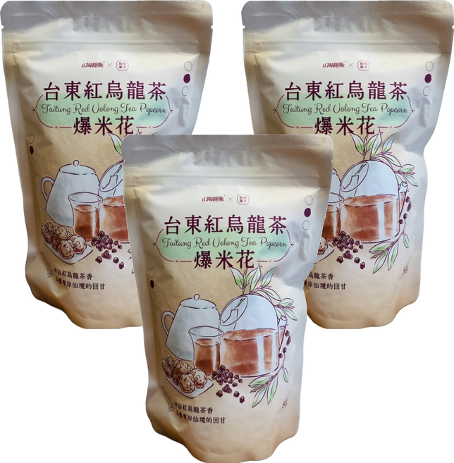 山海經脈 台東紅烏龍爆米花, 80g, 3包