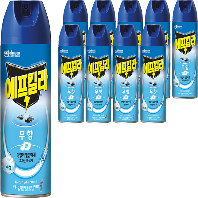 에프킬라 수성 에어로졸 살중제 무향, 500ml, 10개