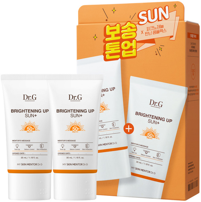 닥터지 브라이트닝 업 선 플러스 선크림 SPF50+ PA+++, 35ml, 2개