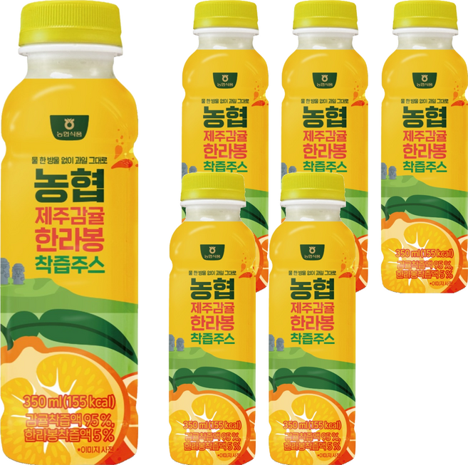 농협식품 제주감귤 한라봉 착즙주스, 6개, 350ml