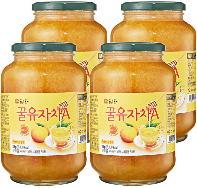 담터 꿀유자차A, 2kg, 4개, 1개입