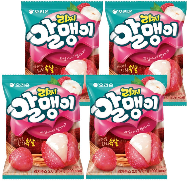 ORION 好麗友 夾心軟糖 荔枝, 67g, 4包