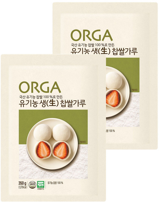 올가홀푸드 유기농 생 찹쌀가루, 350g, 2개