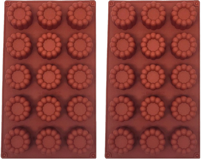 실리콘몰드 국화 15구, 브라운, 2개