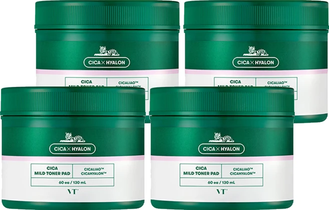 브이티코스메틱 시카 마일드 토너 패드, 60개입, 4개 - 쿠팡