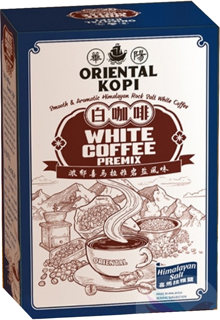ORIENTAL KOPI 華陽 南洋風味三合一白咖啡 濃郁喜馬拉雅岩鹽風味, 38g, 10包, 1盒