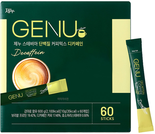 제누 스테비아 단백질 커피믹스 디카페인, 10g, 60개입, 1개
