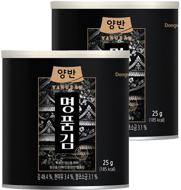 양반 명품김 캔 48p, 25g, 2개