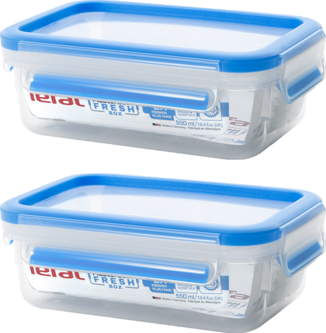 Tefal 特福 MasterSeal PP保鮮盒, 容器 + 蓋子, 2個