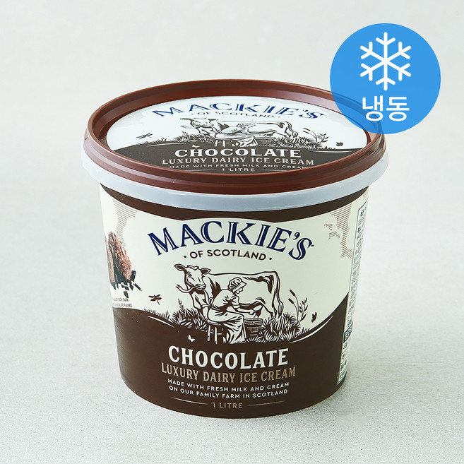 맥키스 초콜릿 럭셔리 데어리 아이스크림 (냉동), 1개, 1개입, 1L - 아이스크림 파인트