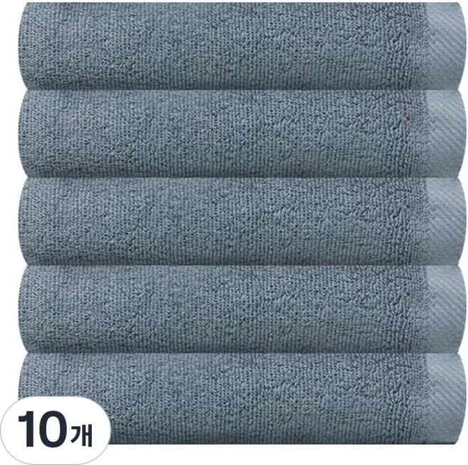 송월타월 클린 항균 무지 수건 150g 30수 면사, 진하늘, 10개 - 쿠팡