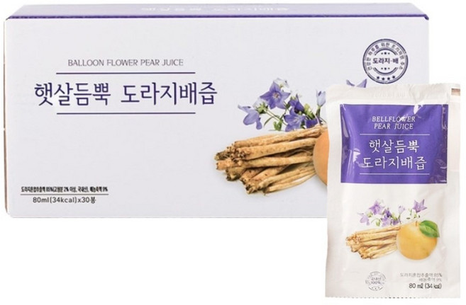 햇살듬뿍 도라지 배즙, 80ml, 30개