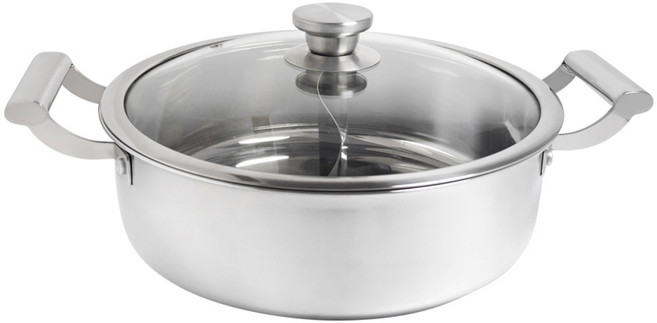 Mother Goose 鵝媽媽 MG-316不鏽鋼鴛鴦火鍋, 28cm, 銀色, 1個