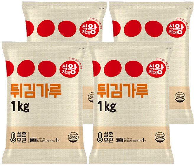 식자재왕 튀김가루, 1kg, 4개